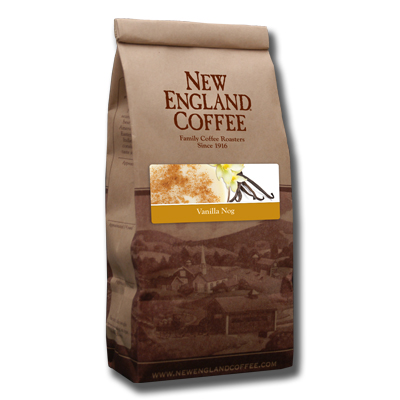 Packaging image for New England Coffee's Vanilla Nog flavored coffee