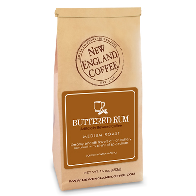 16 oz bag of Buttered Rum Medium Roast Coffee
